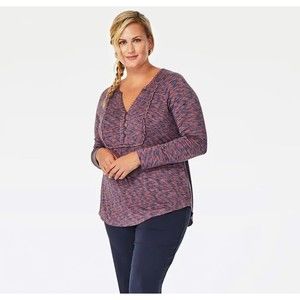 Matilda Jane Moments with you Planetarium Top XL Longsleeve Purple Pink